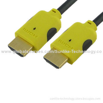 HDMI Cables with Double Colors Molding, 24K Gold-plated Connector